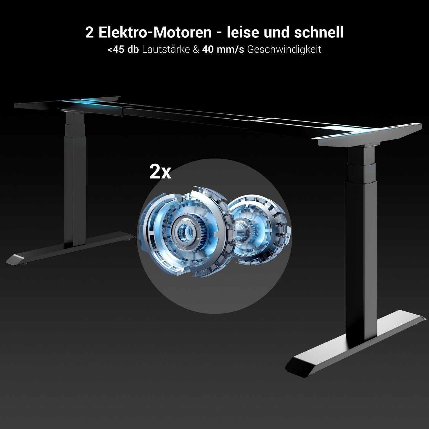 TELDRA Pro, 2-Motoren-Schreibtisch | 1200 - 1800 mm, elektrisch höhenverstellbar, Perlgrau