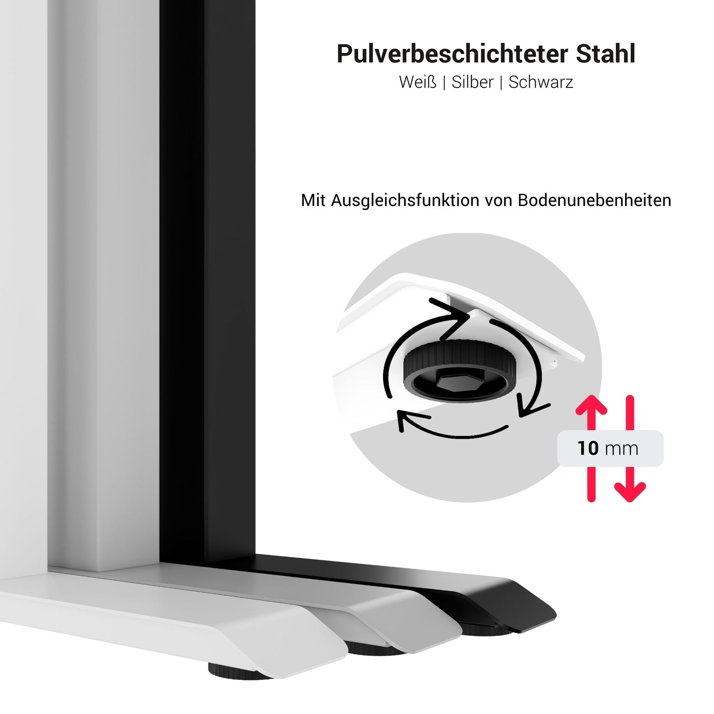 TELDRA Pro, 2-Motoren-Schreibtisch | 1200 - 1800 mm, elektrisch höhenverstellbar, Perlgrau