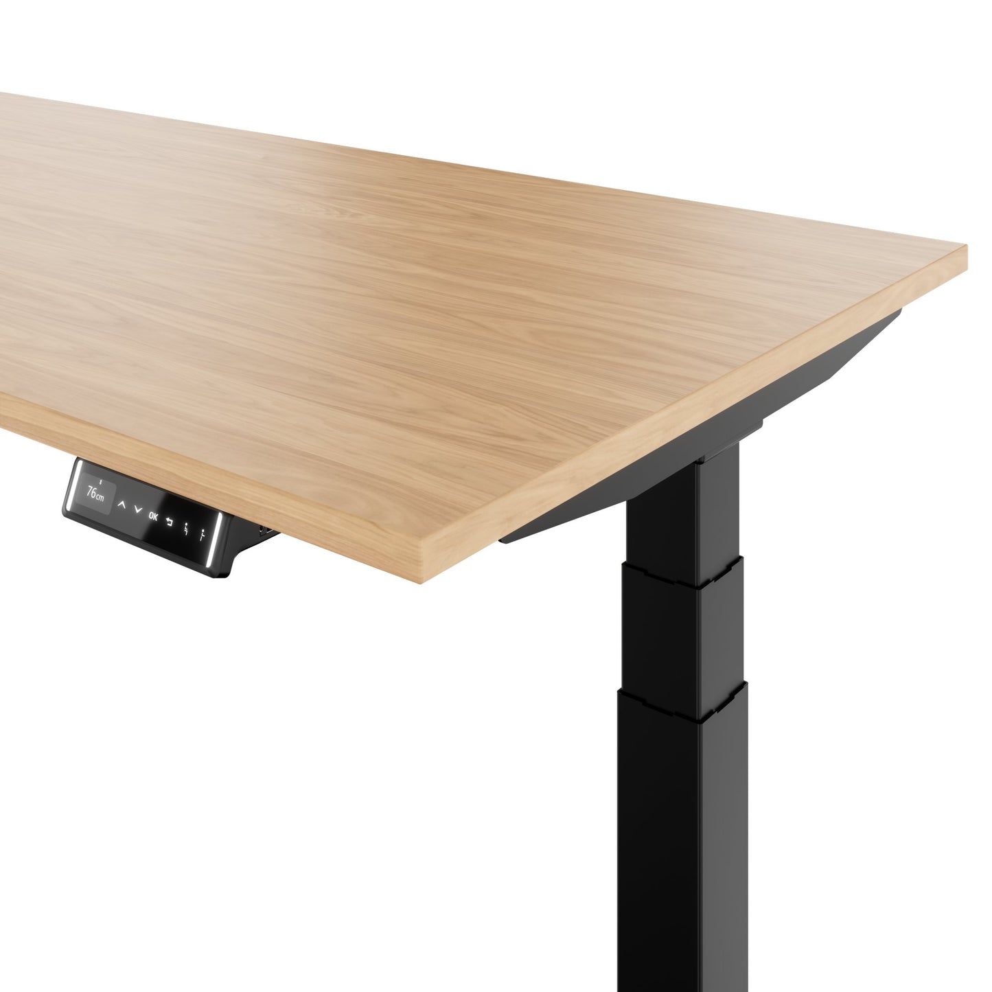 TELDRA Pro, Bureau à 2 moteurs | 1600 - 2000 mm, réglable à la hauteur électrique, chêne en placage en bois réel