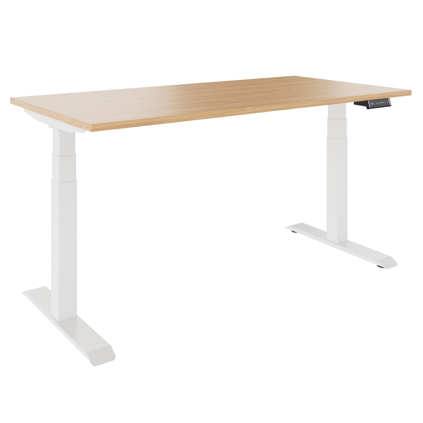 TELDRA Pro, Bureau à 2 moteurs | 1600 - 2000 mm, réglable à la hauteur électrique, chêne en placage en bois réel
