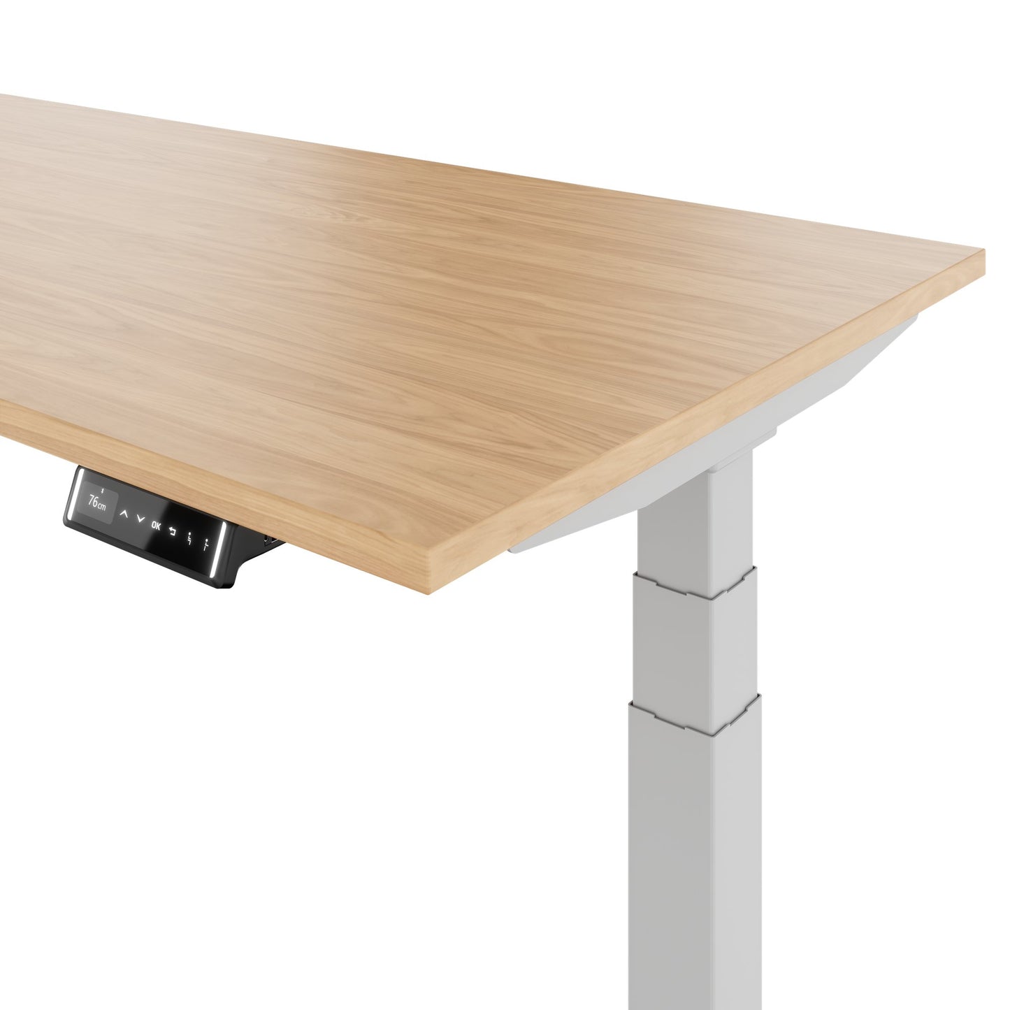 TELDRA Pro, Bureau à 2 moteurs | 1600 - 2000 mm, réglable à la hauteur électrique, chêne en placage en bois réel