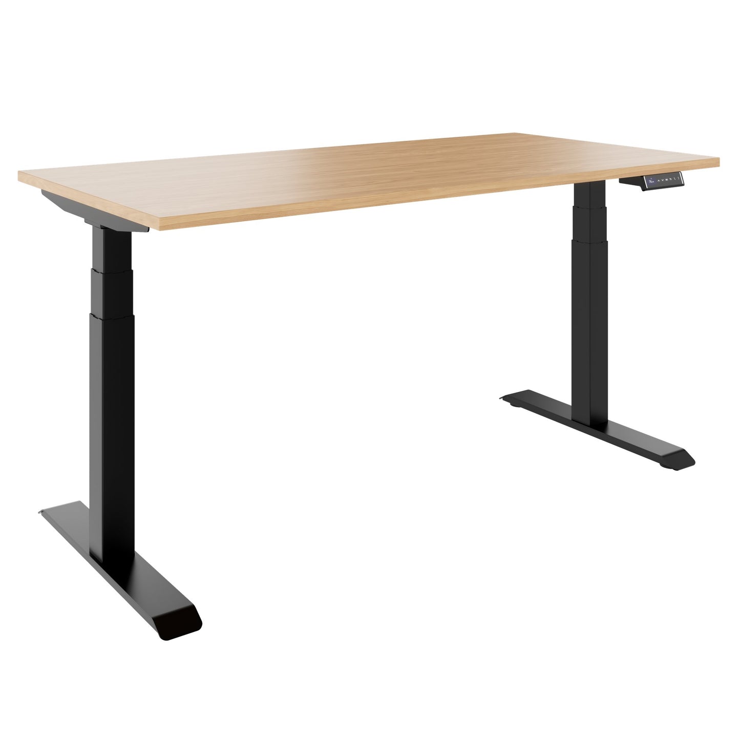 TELDRA Pro, Bureau à 2 moteurs | 1600 - 2000 mm, réglable à la hauteur électrique, chêne en placage en bois réel