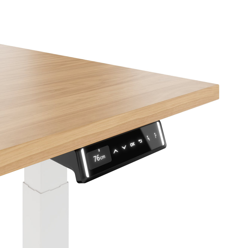 TELDRA Pro, Bureau à 2 moteurs | 1600 - 2000 mm, réglable à la hauteur électrique, chêne en placage en bois réel