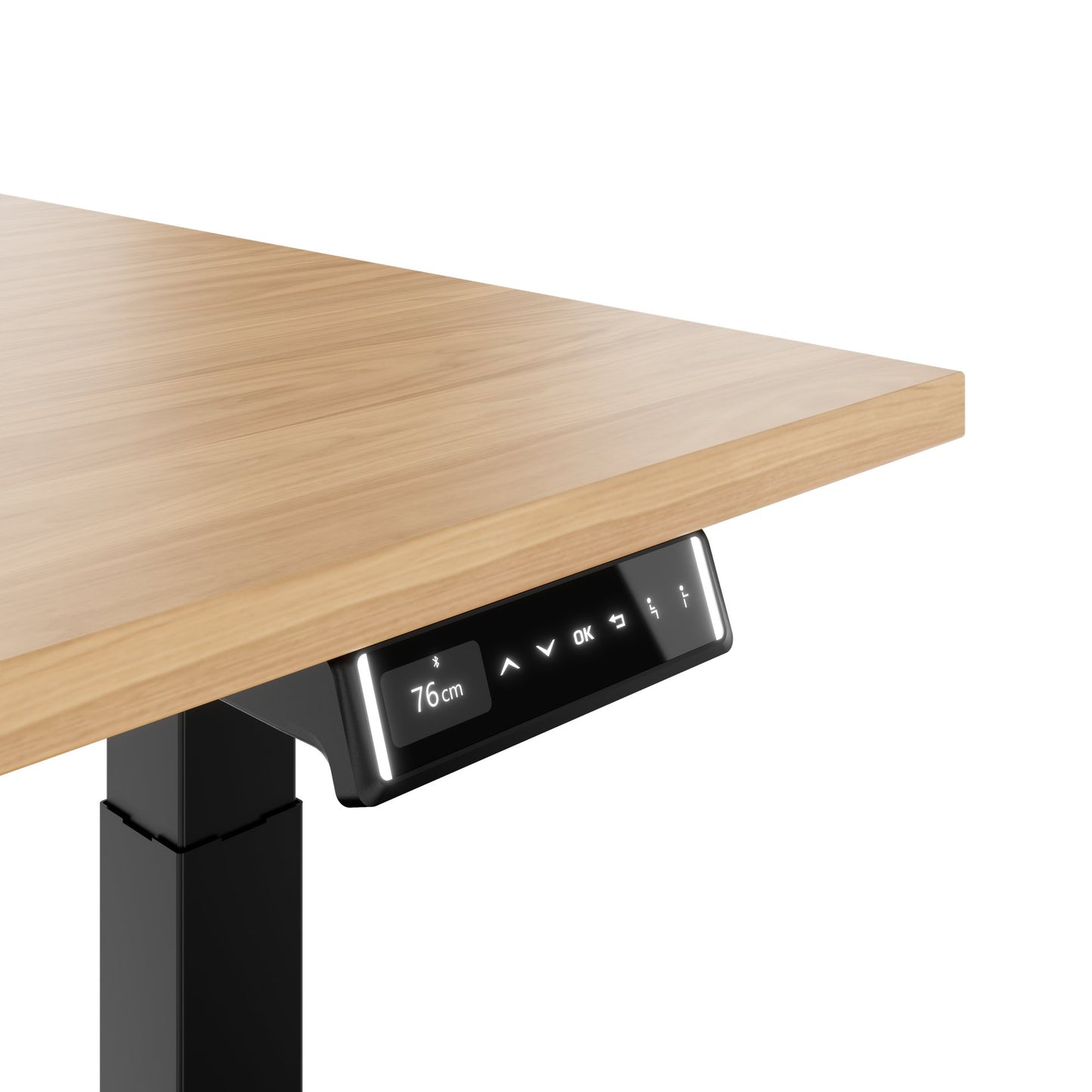TELDRA Pro, Bureau à 2 moteurs | 1600 - 2000 mm, réglable à la hauteur électrique, chêne en placage en bois réel