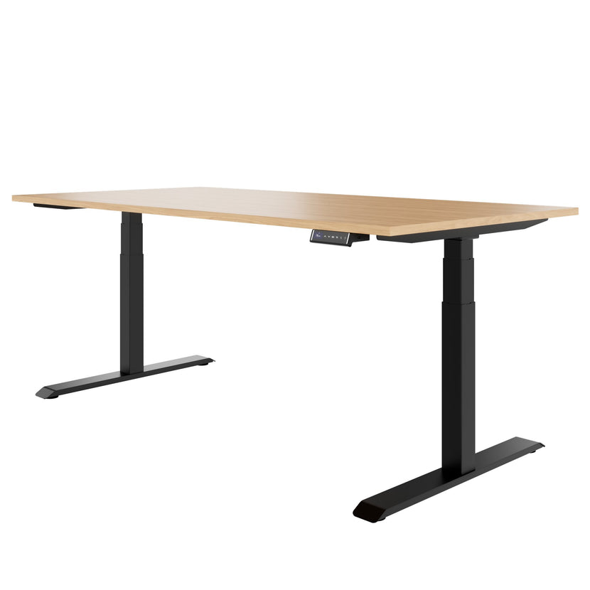 TELDRA Pro, Bureau à 2 moteurs | 1600 - 2000 mm, réglable à la hauteur électrique, chêne en placage en bois réel