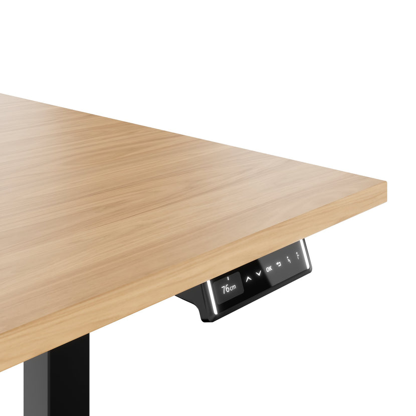 TELDRA Pro, Bureau à 2 moteurs | 1600 - 2000 mm, réglable à la hauteur électrique, chêne en placage en bois réel
