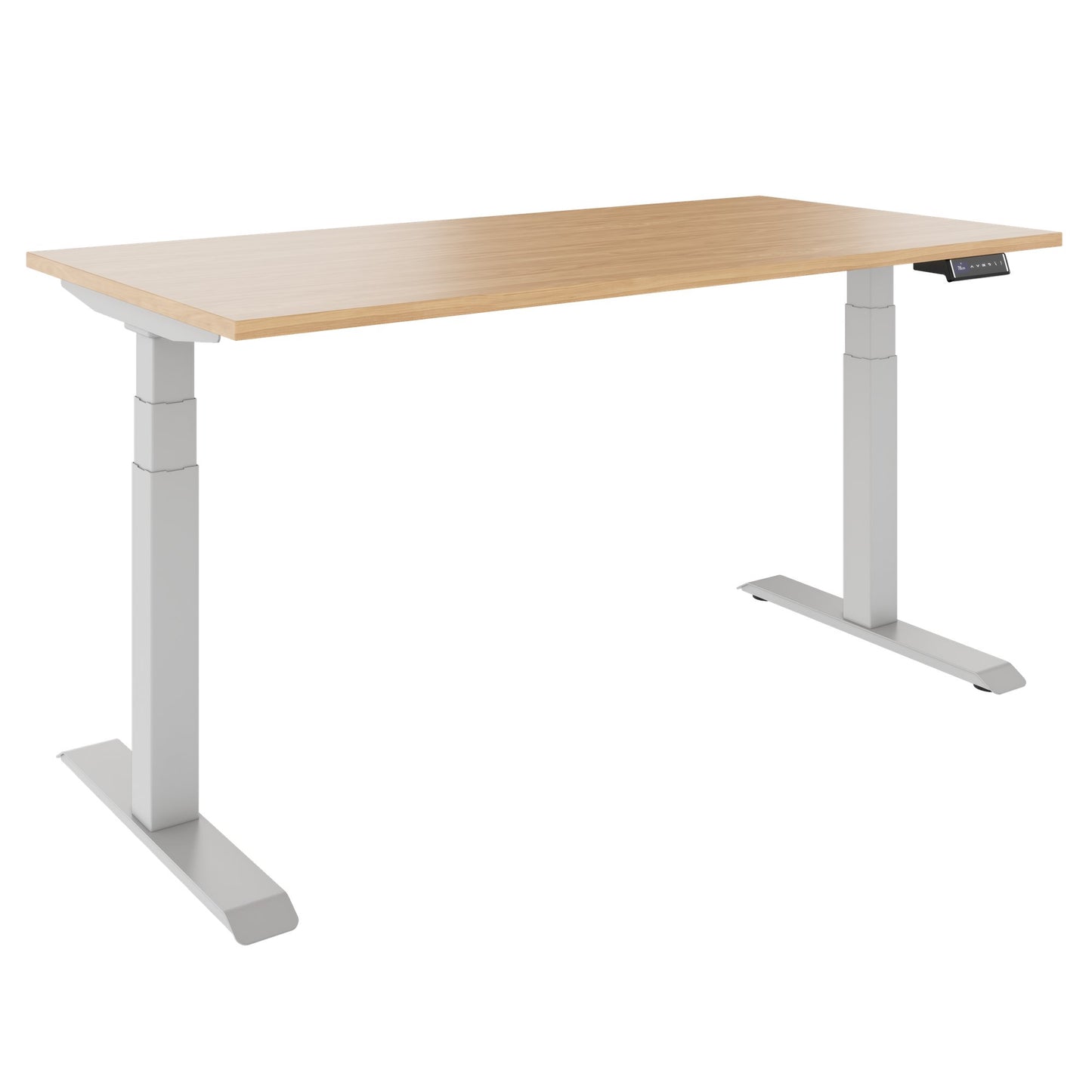 TELDRA Pro, Bureau à 2 moteurs | 1600 - 2000 mm, réglable à la hauteur électrique, chêne en placage en bois réel