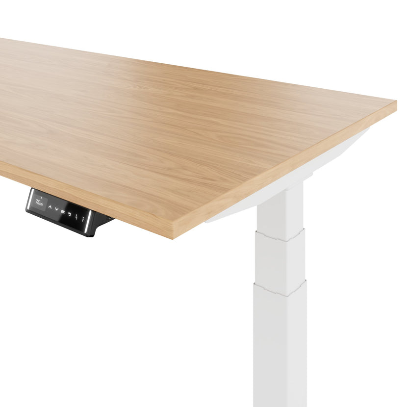 TELDRA Pro, Bureau à 2 moteurs | 1600 - 2000 mm, réglable à la hauteur électrique, chêne en placage en bois réel