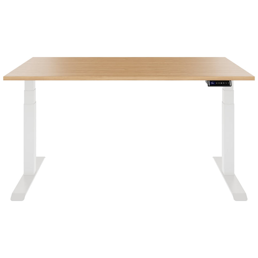 TELDRA Pro, Bureau à 2 moteurs | 1600 - 2000 mm, réglable à la hauteur électrique, chêne en placage en bois réel