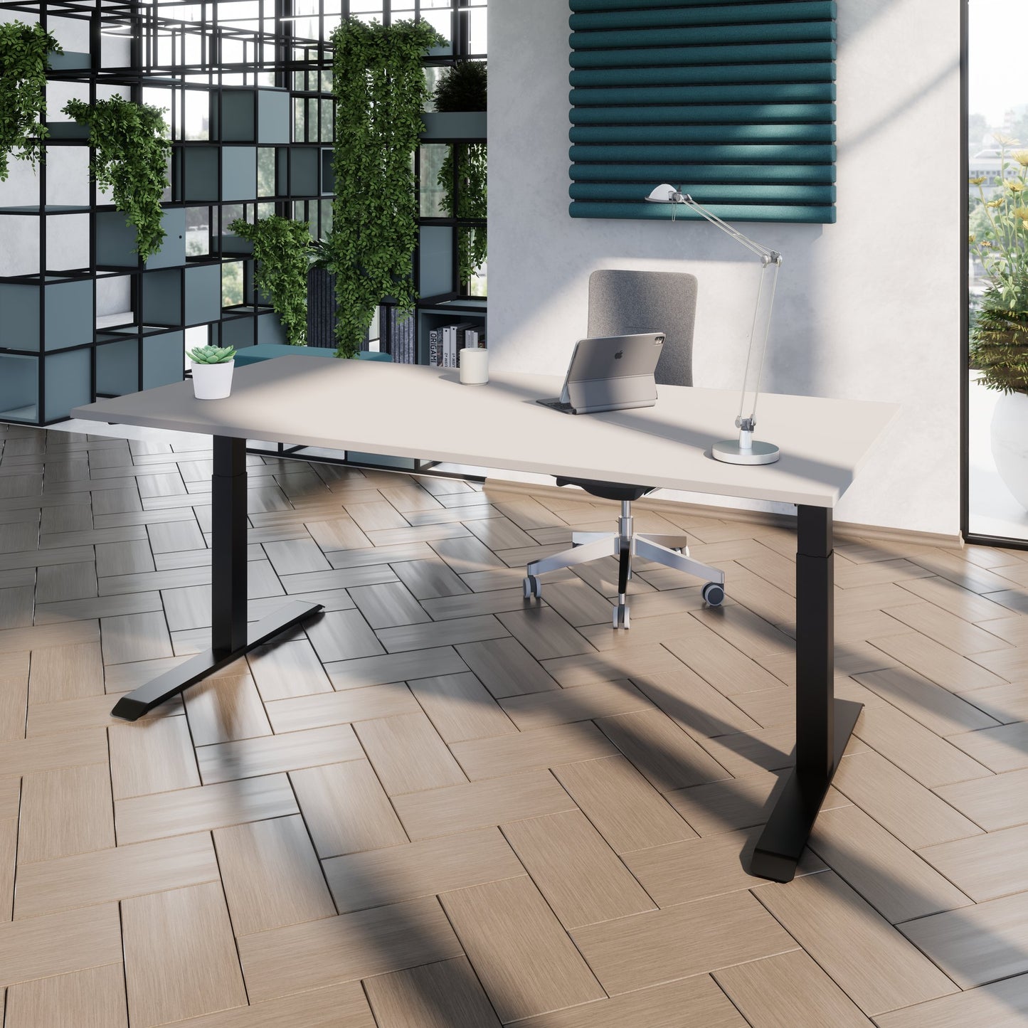TELDRA Pro, Desk a 2 motori | 1600 - 2000 mm, regolabile altezza elettricamente, pioble linoleum