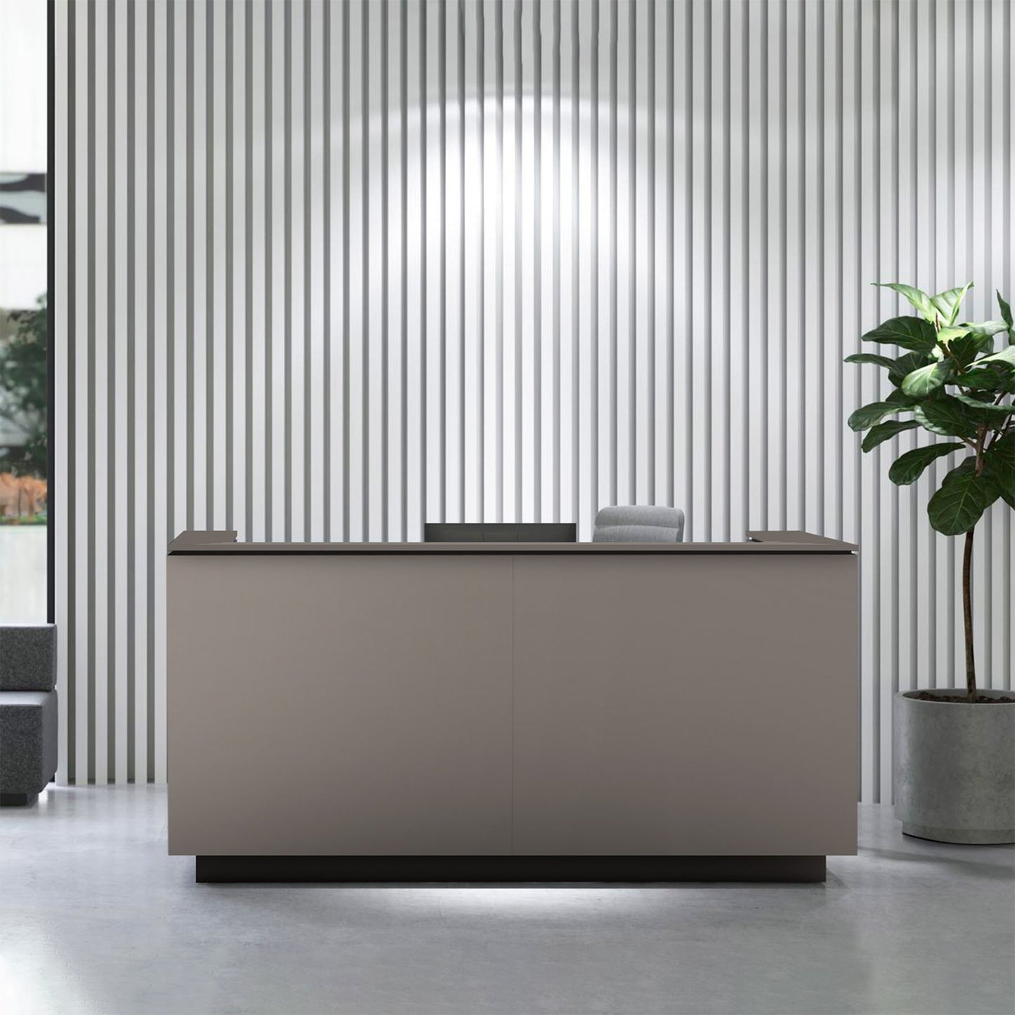ICE reception desk | 2204 x 1022 mm, Cubanite gray