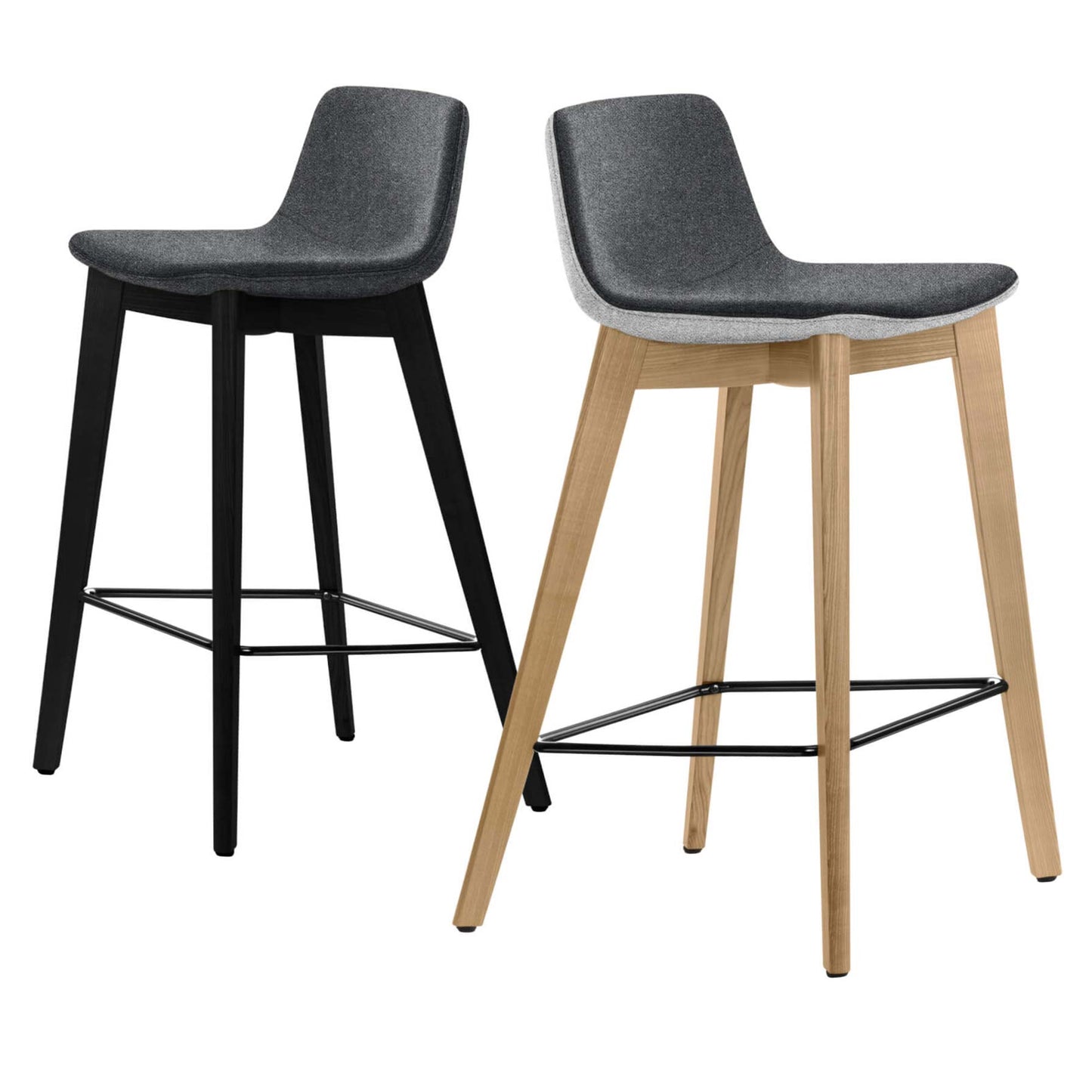 TWIST&SIT Tabouret de bar | Cadre en bois massif, hauteur du siège de 635 mm, synergie de couverture en laine