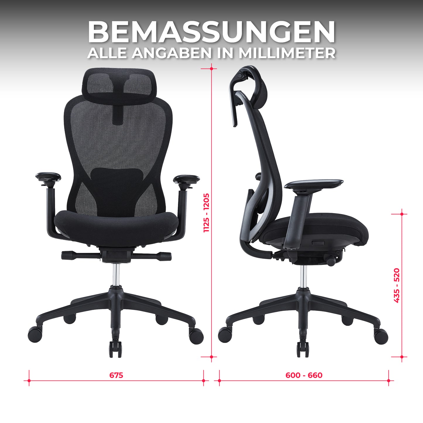 ACTIVE PRO Bürodrehstuhl | Synchronmechanik, 4D-Armlehnen, Blau