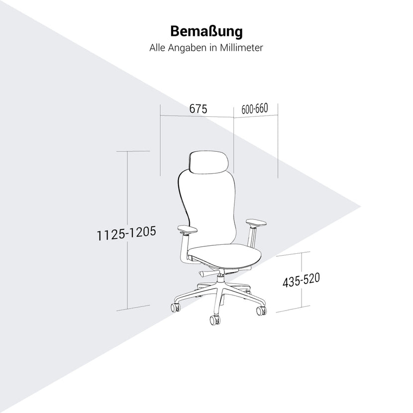 ACTIVE PRO Bürodrehstuhl | Synchronmechanik, 4D-Armlehnen, Grau