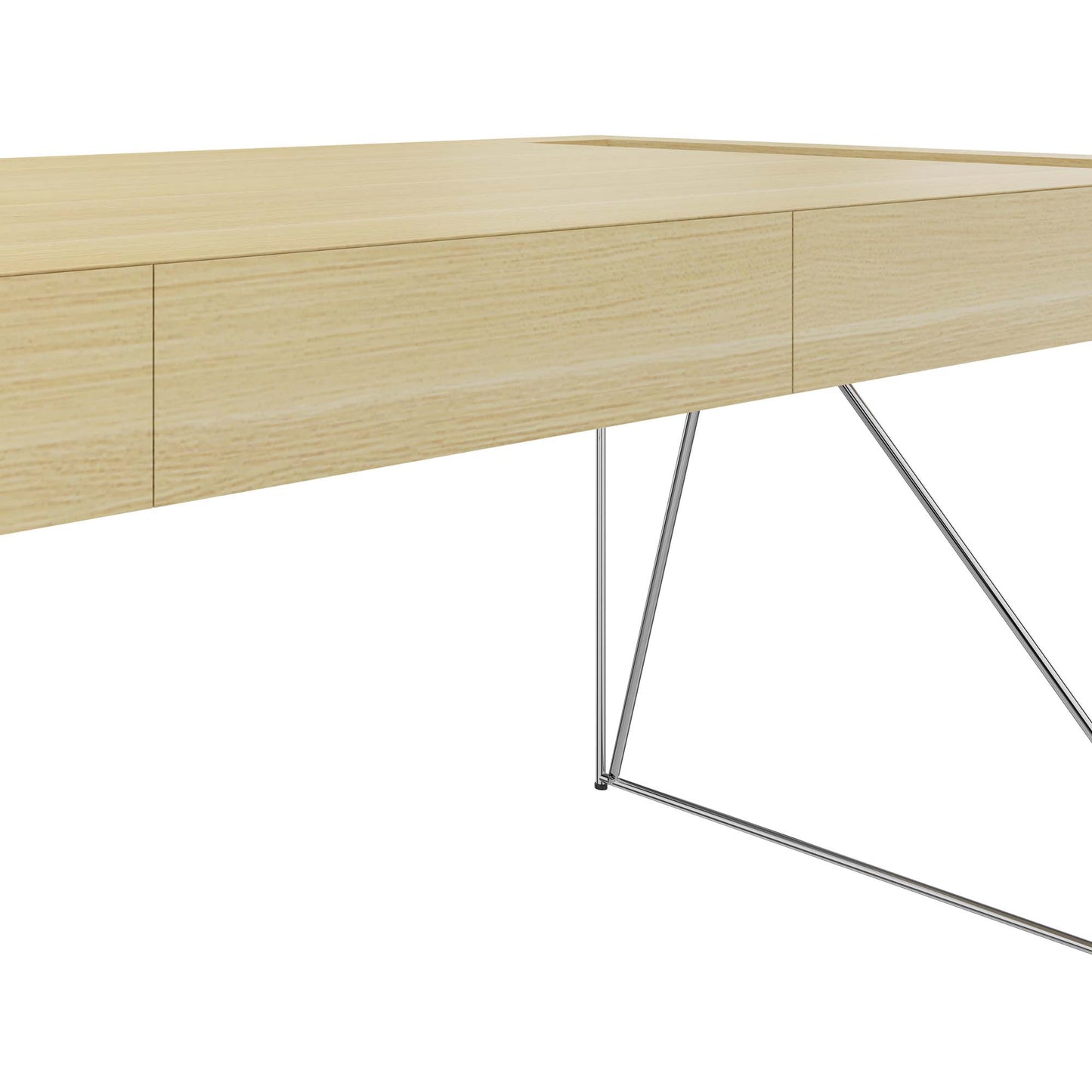 AIR executive desk | 2200 x 800 mm, integrated drawers, ash veneer