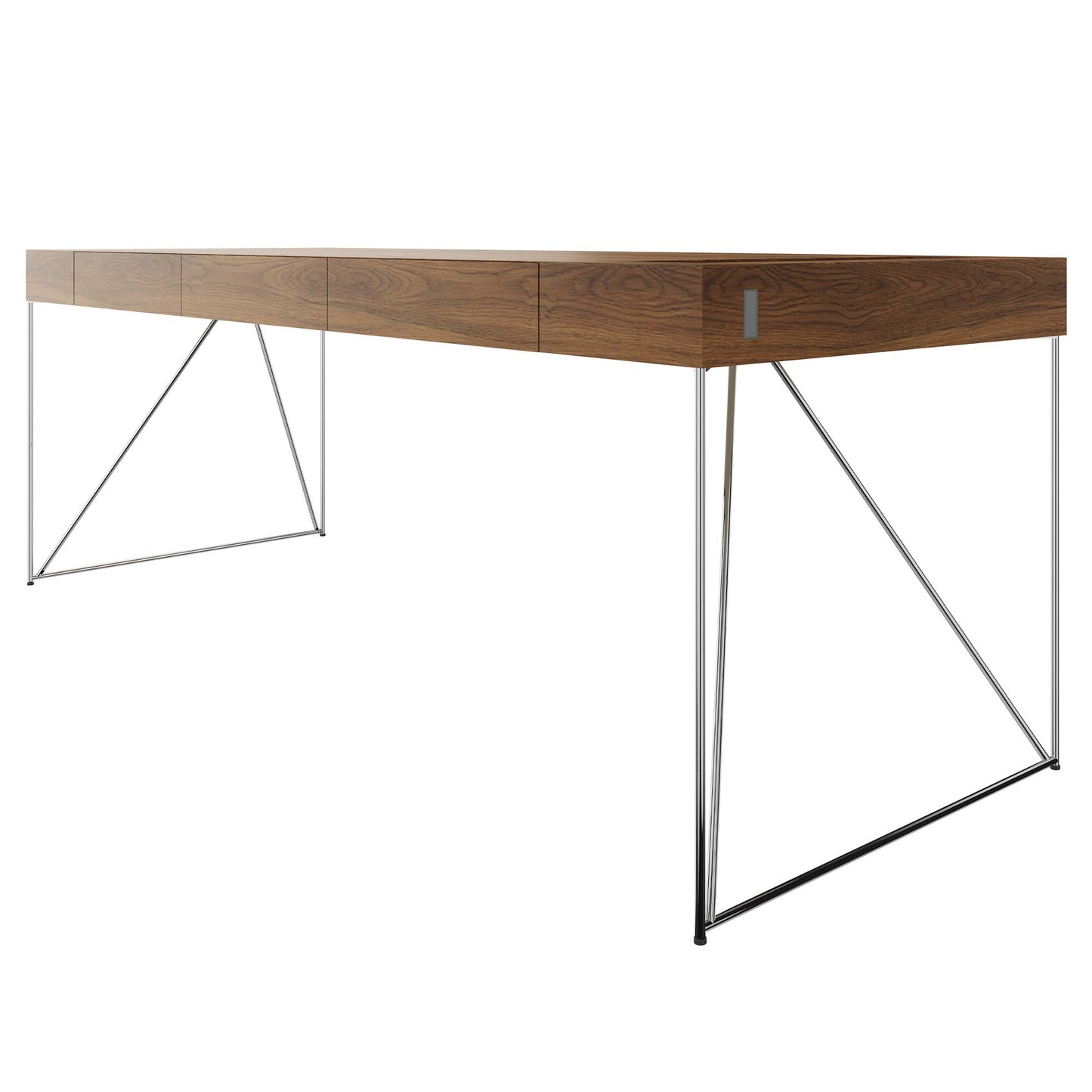 AIR Chefschreibtisch | 2200 x 800 mm, integrierte Schubladen, Nussbaum Furnier