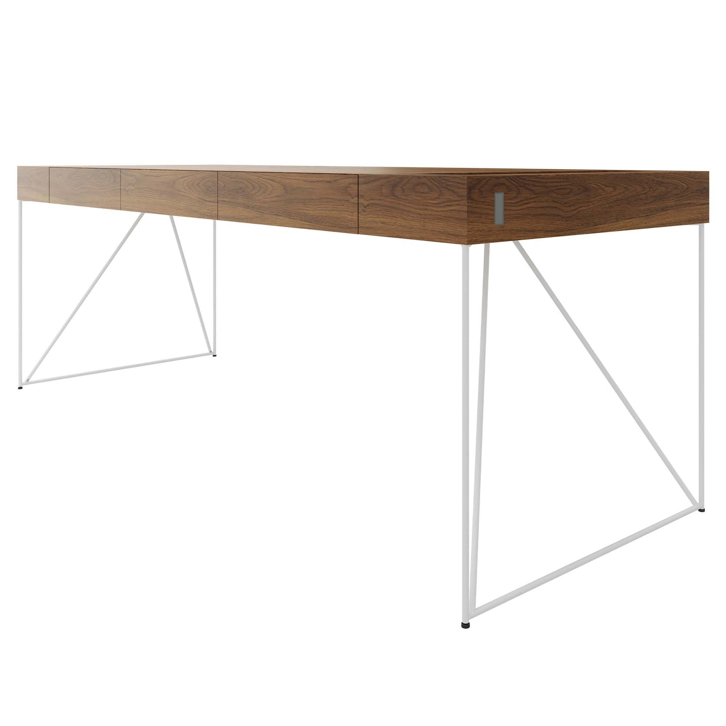 AIR Chefschreibtisch | 2200 x 800 mm, integrierte Schubladen, Nussbaum Furnier