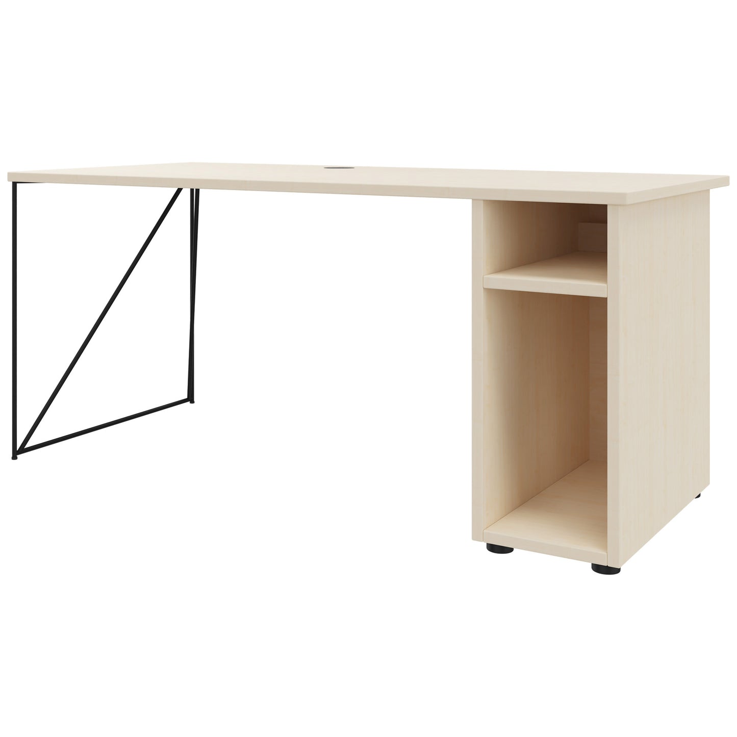 AIR Scrivania | 1600 - 1800 mm, compartimento per computer, acero