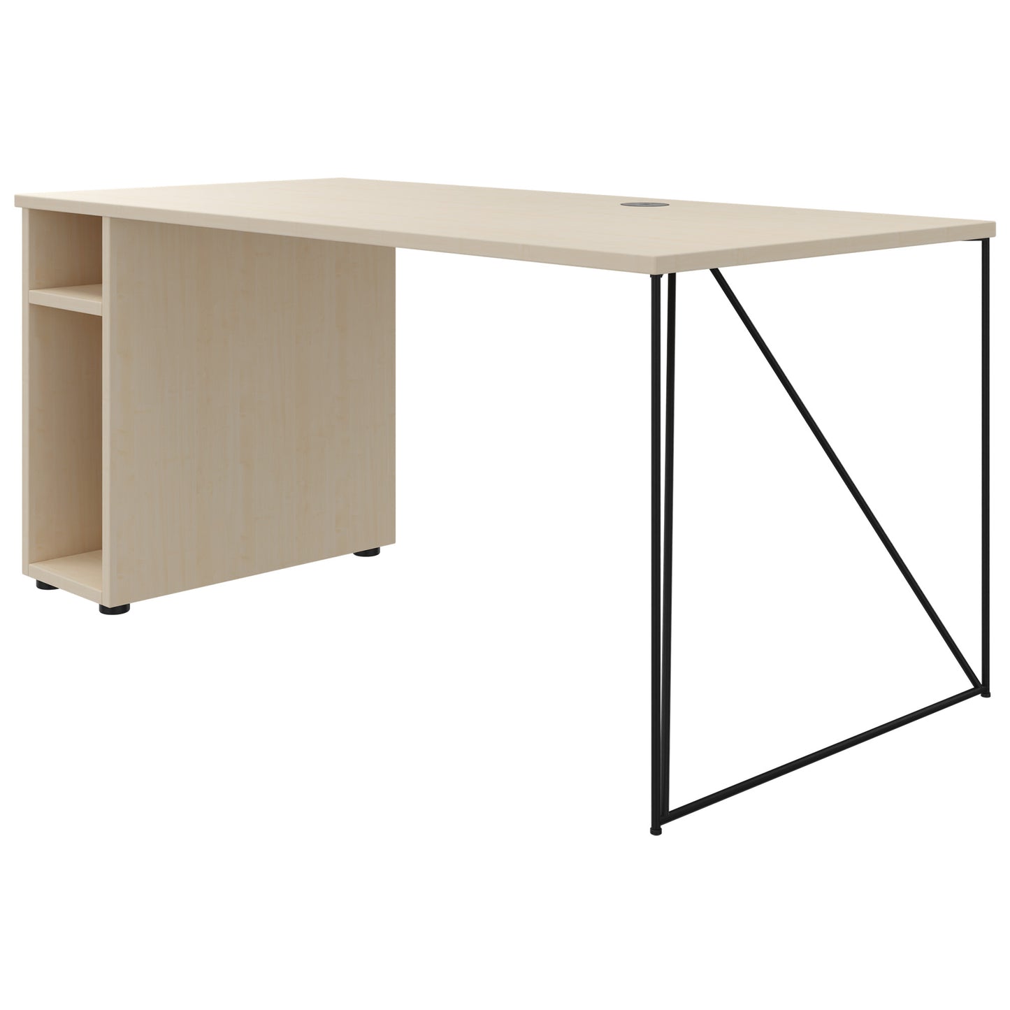AIR Scrivania | 1600 - 1800 mm, compartimento per computer, acero