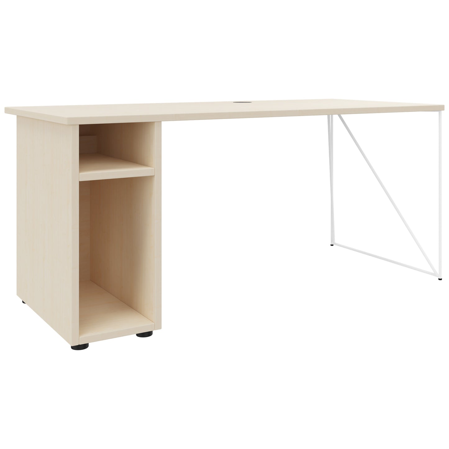 AIR Scrivania | 1600 - 1800 mm, compartimento per computer, acero