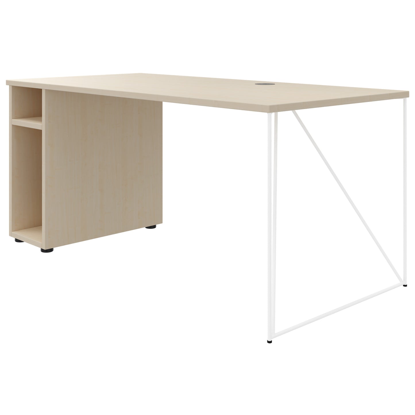 AIR Scrivania | 1600 - 1800 mm, compartimento per computer, acero