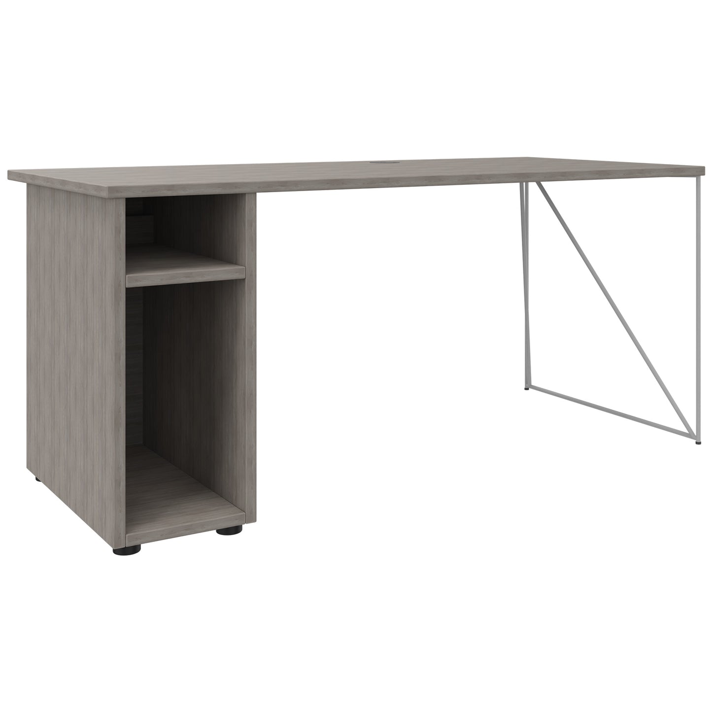AIR Scrivania | 1600 - 1800 mm, compartimento per computer, grigio di quercia nord