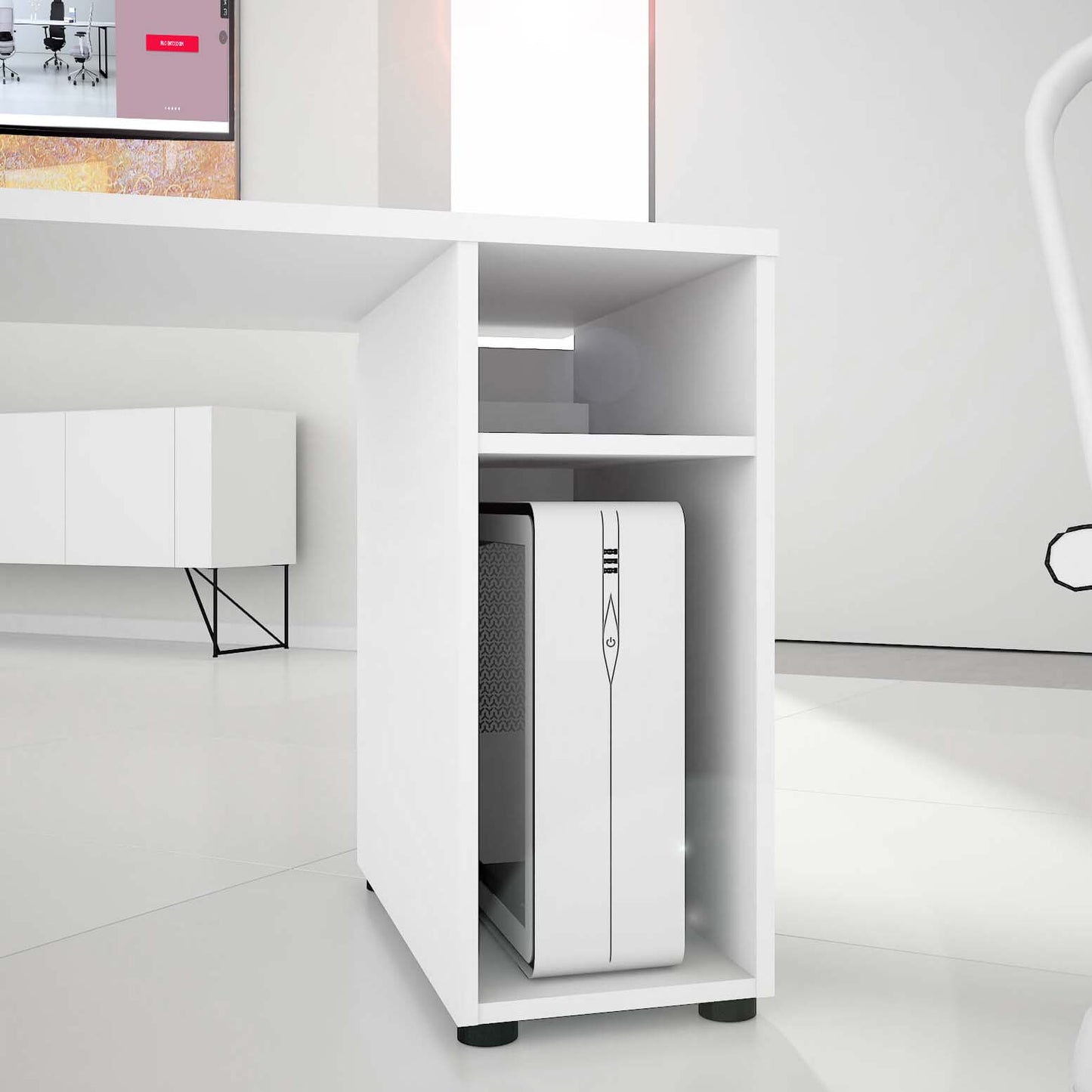 AIR desk | 1600 - 1800 mm, computer compartment, walnut