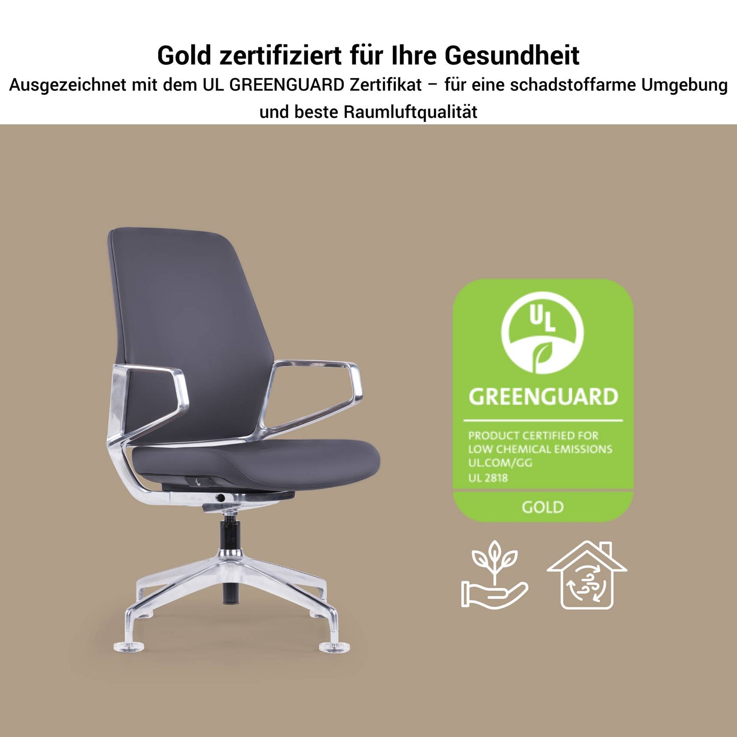 ARICO-E1 Président de conférence | Croix en aluminium rotatif de 4 pieds, noir