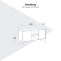 ARQUS Lowboard | 1400 x 760 mm, Push-To-Open, Echtholzfurnier - 18 Thumbnail Image