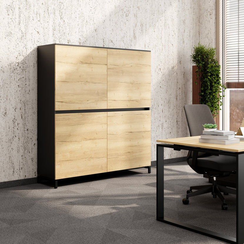 ART Aktenschrank | 4 OH, 1600 x 1760 mm, Wildeiche-Dunkelgrau