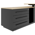 ART Chef-Schreibtisch mit Sideboard | 2130 x 1800 mm, elektrisch höhenverstellbar, Wildeiche - 13 Thumbnail Image