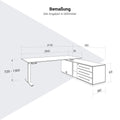 ART Chef-Schreibtisch mit Sideboard | 2130 x 1800 mm, elektrisch höhenverstellbar, Wildeiche - 26 Thumbnail Image