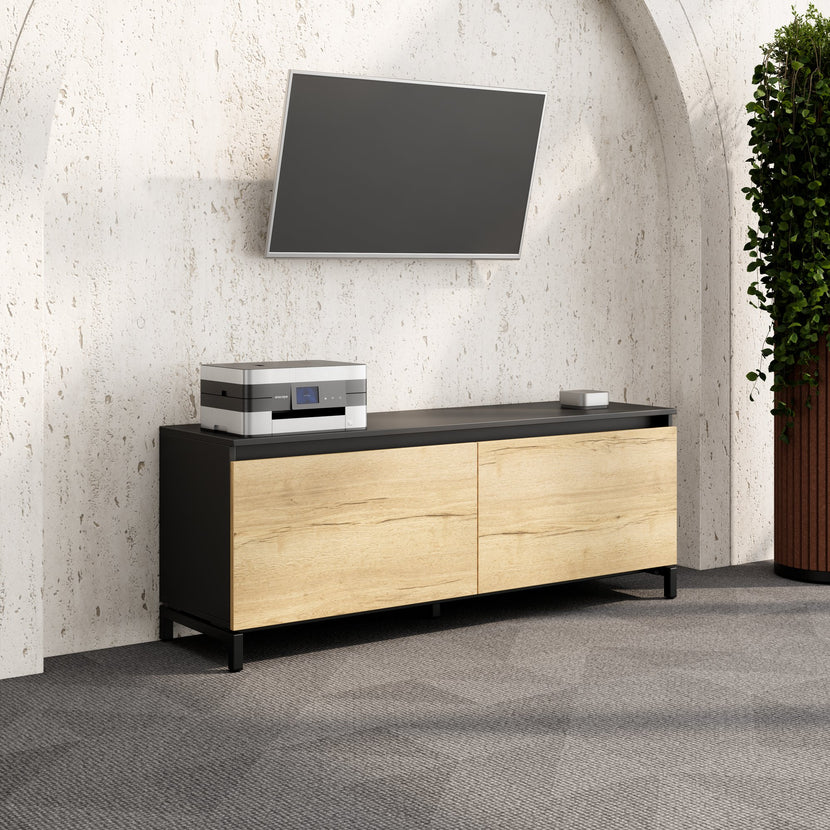 ART Lowboard | 1 OH, 1600 x 600 mm, Wildeiche-Dunkelgrau