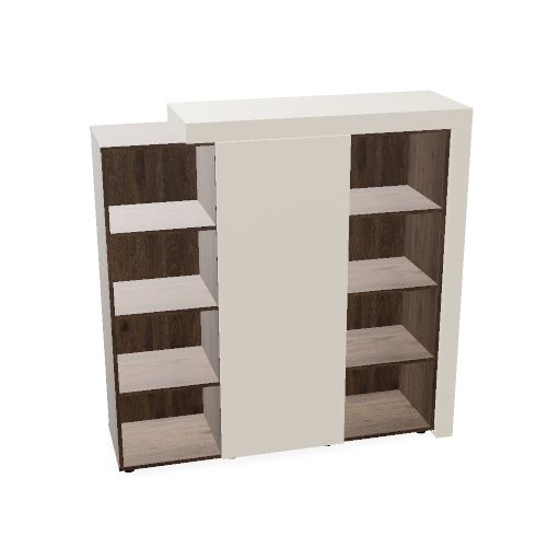 ATICA Kombischrank | 1530 x 1520 mm, Tür mit Push-to-Open, Deckplatte, Kleiderstange