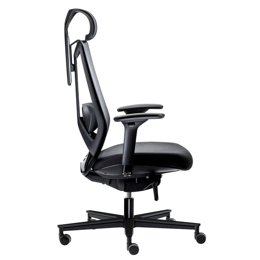 MESH 6 office swivel chair with headrest | Lordost support, mesh back, black
