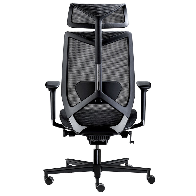 MESH 6 office swivel chair with headrest | Lordost support, mesh back, black