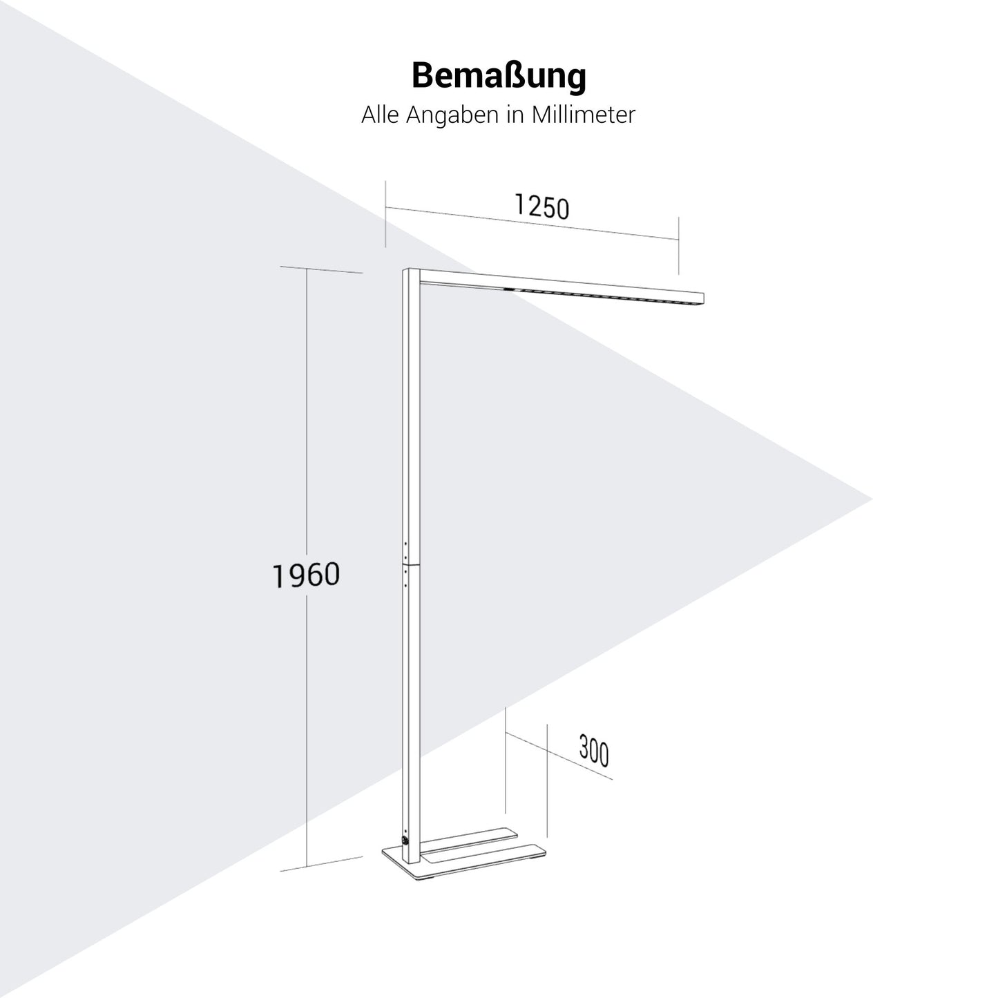 Tampon du bureau Aurora | 1205 x 1960 mm, 11 200 lumens, dimmable