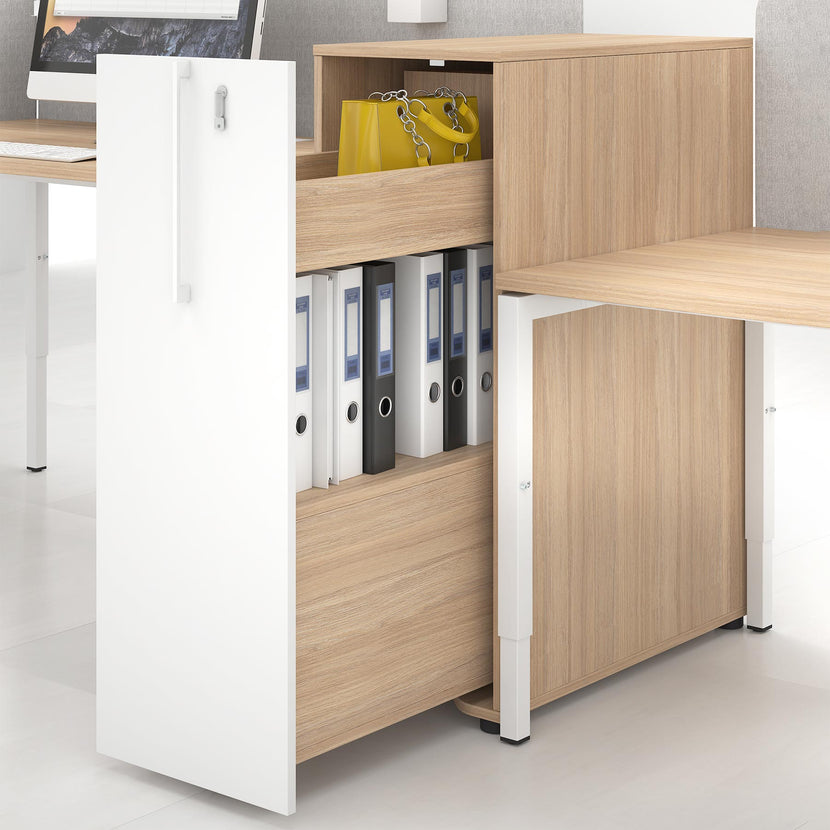 BOXI Cabinet pharmacien | 3 tiroirs, 420 x 800 mm, gris perlé