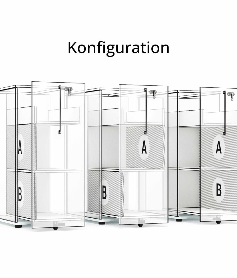 BOXI Cabinet pharmacien | 3 tiroirs, 420 x 800 mm, gris perlé