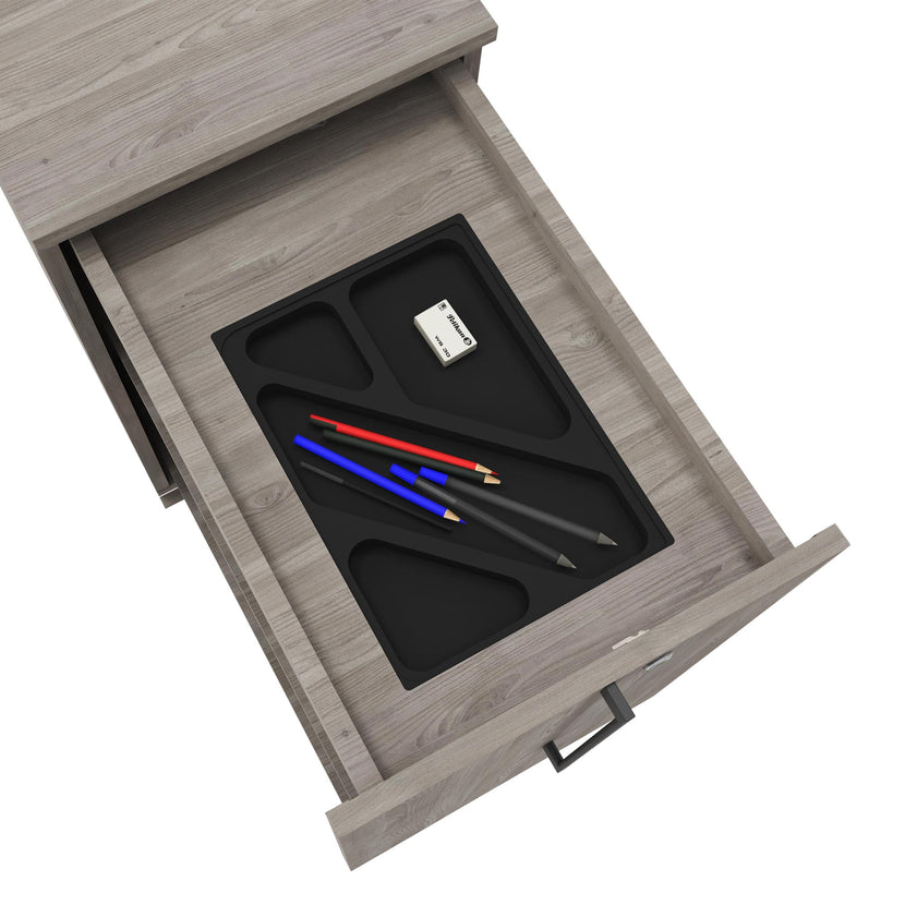 BOXI Cabinet pharmacien | 2 tiroirs, 420 x 800 mm, gris de chêne nord