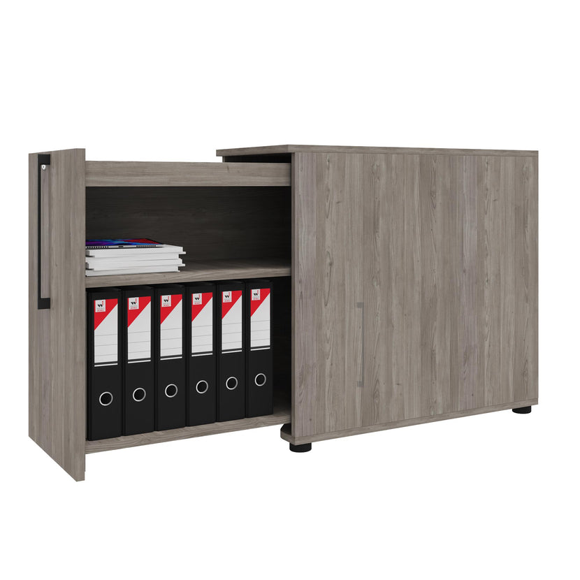 BOXI Cabinet pharmacien | 2 tiroirs, 420 x 800 mm, gris de chêne nord