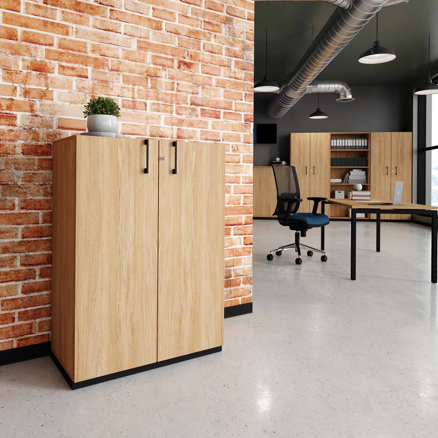CHOICE hinged door wardrobe | 3 OH, 800 x 1115 mm, amber oak