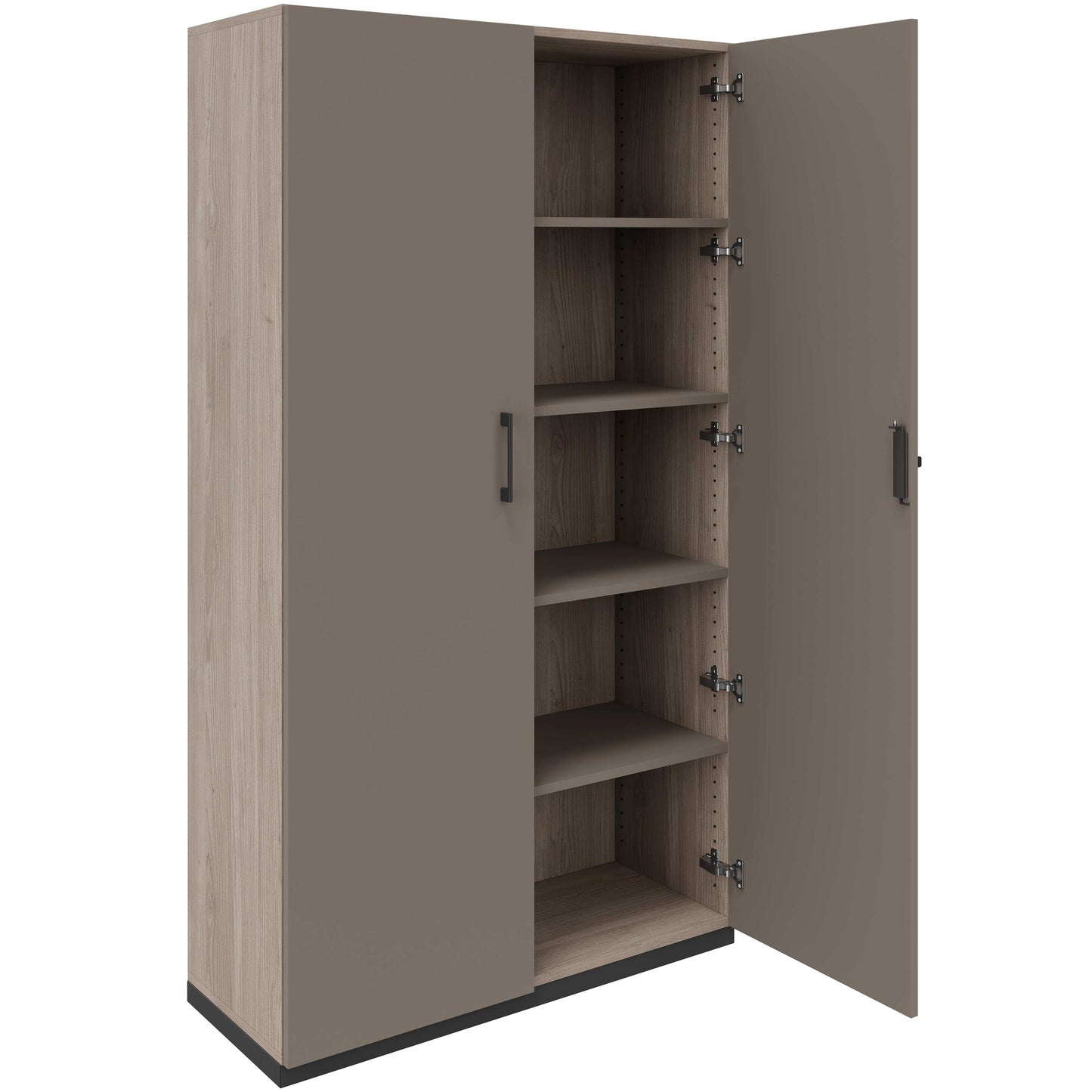 CHOICE Armoire de porte d'aile | 5 oh, 1000 x 1820 mm, gris de chêne nord / gris cubanite