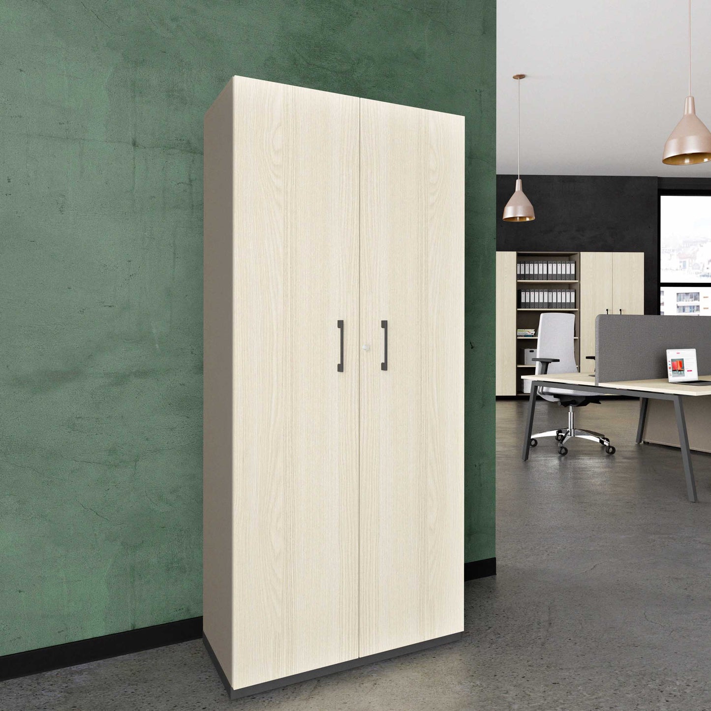 CHOICE Flügeltürenschrank | 5 OH, 800 x 1820 mm, Cubanitgrau / Sandesche