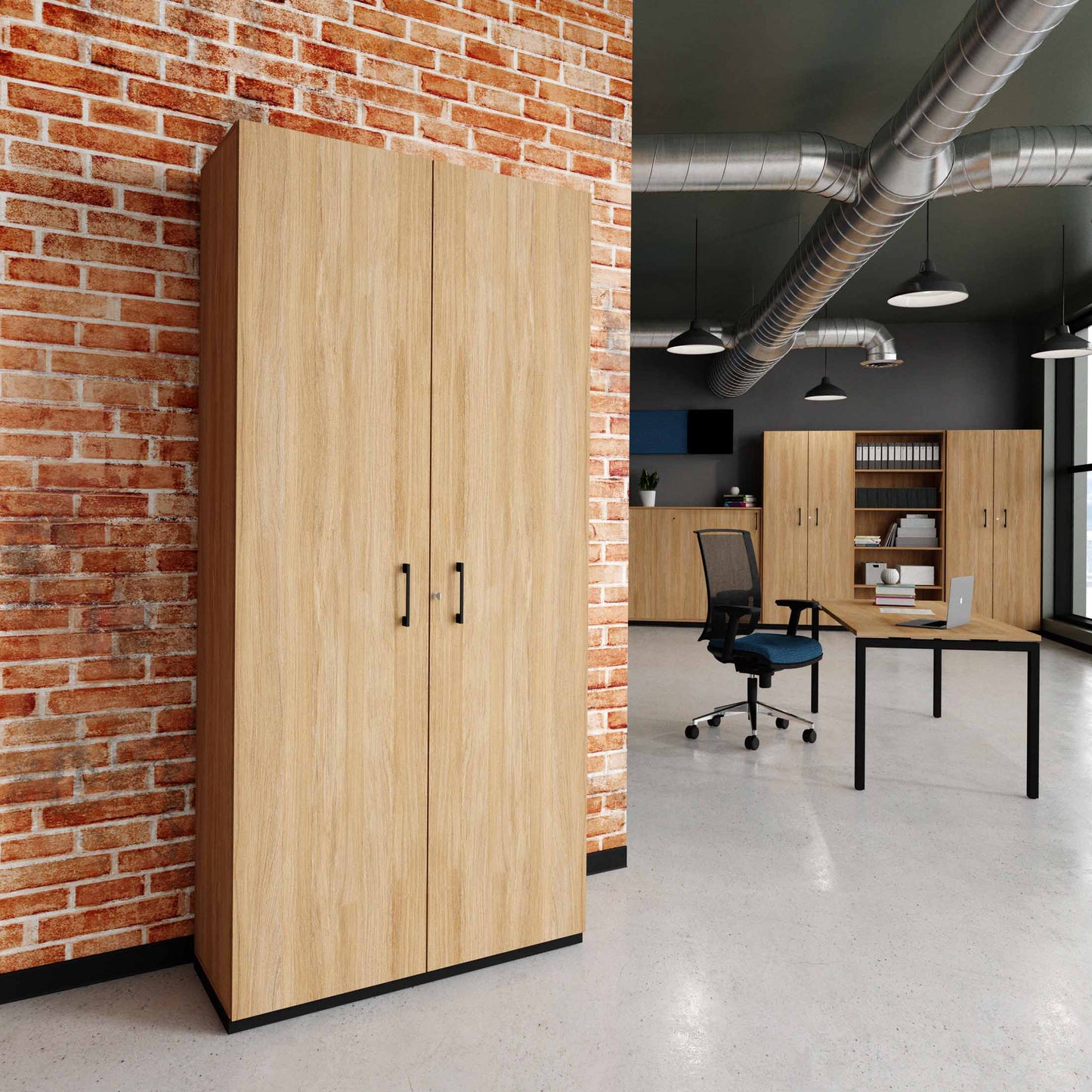 CHOICE hinged door wardrobe | 6 OH, 1000 x 2170 mm, amber oak