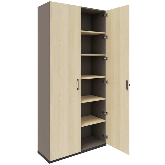 CHOICE hinged door wardrobe | 6 OH, 1000 x 2170 mm, Cubanite gray / sand ash