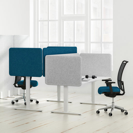 Top acoustic table partition side panel | 595 mm high, reference substances Lucia / Velito / Synergy