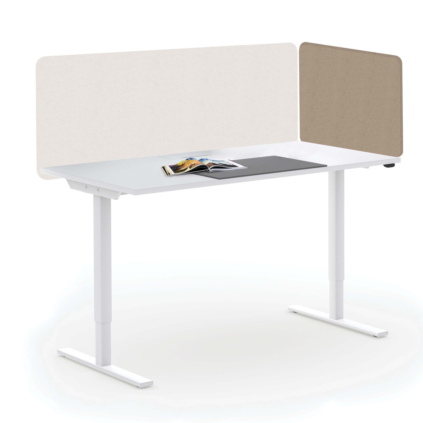 TOP Aperture côté partition de table acoustique | 595 mm de haut, substances de référence Lucia / Velito / Synergy