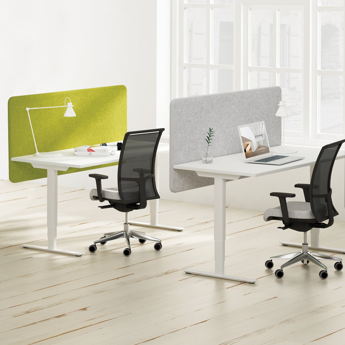 DESK Partition de table acoustique | 760 mm de haut, couverture en polyester Lucia