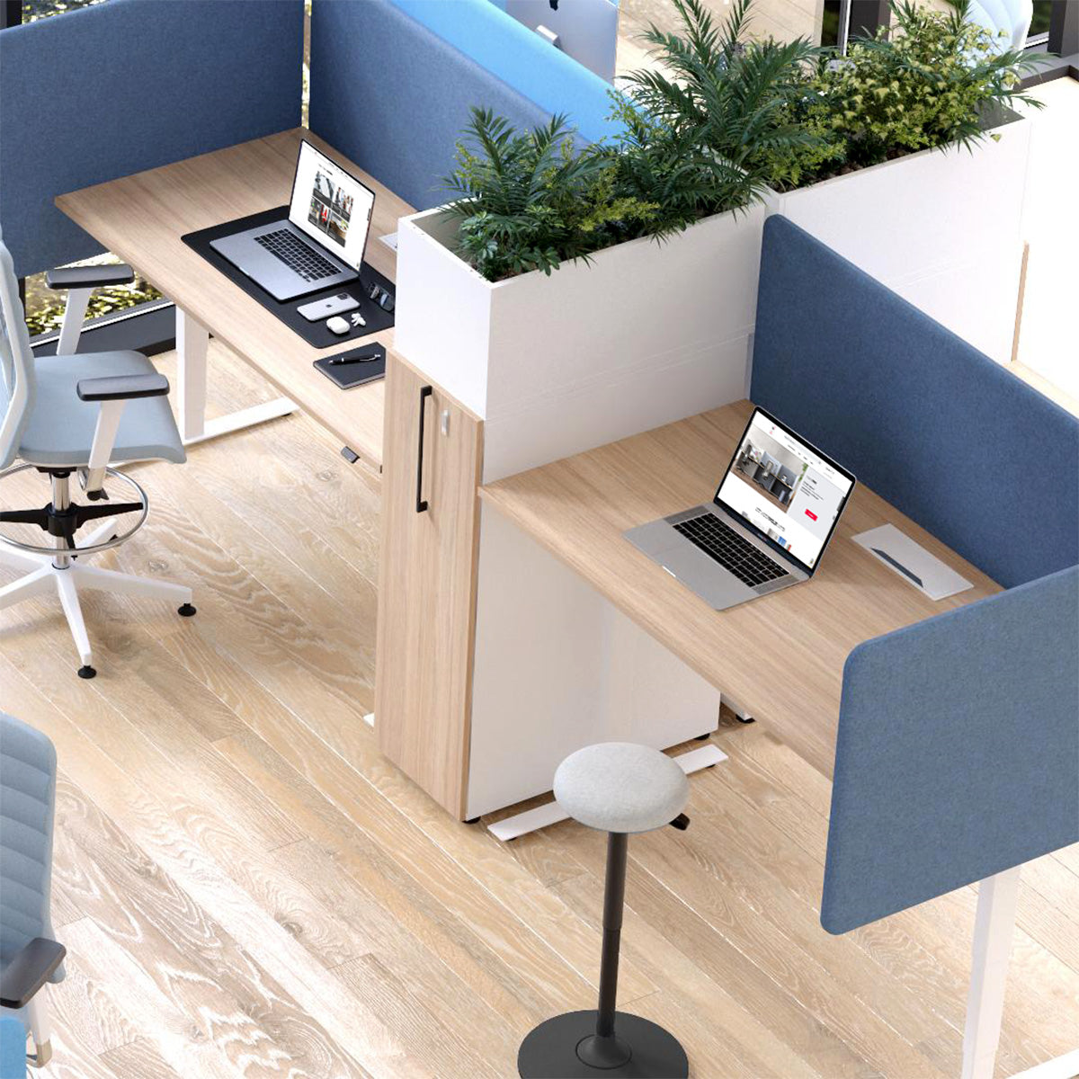 DESK acoustic table partition | 760 mm high, polyester cover BERTA